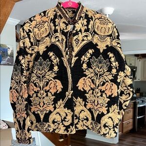 Vintage Sugar Street Weavers Quilted Tapestry Jacket Size Large
